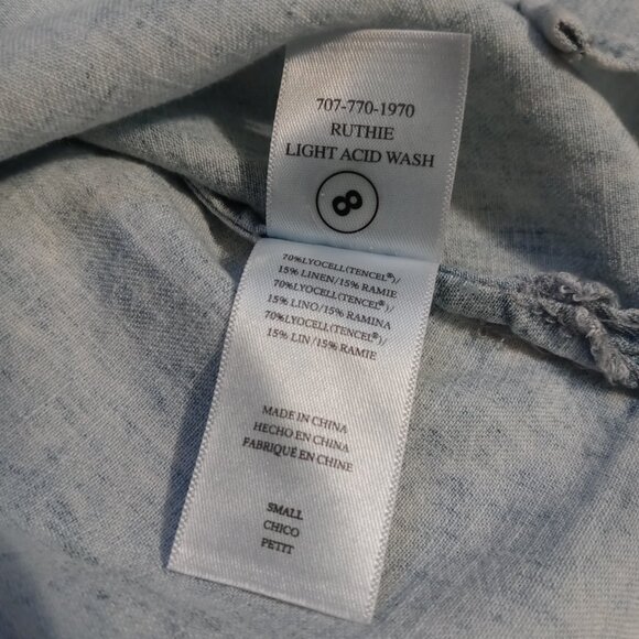 RAILS ruthie button down shirt in light acid wash (S) - Picture 11 of 15